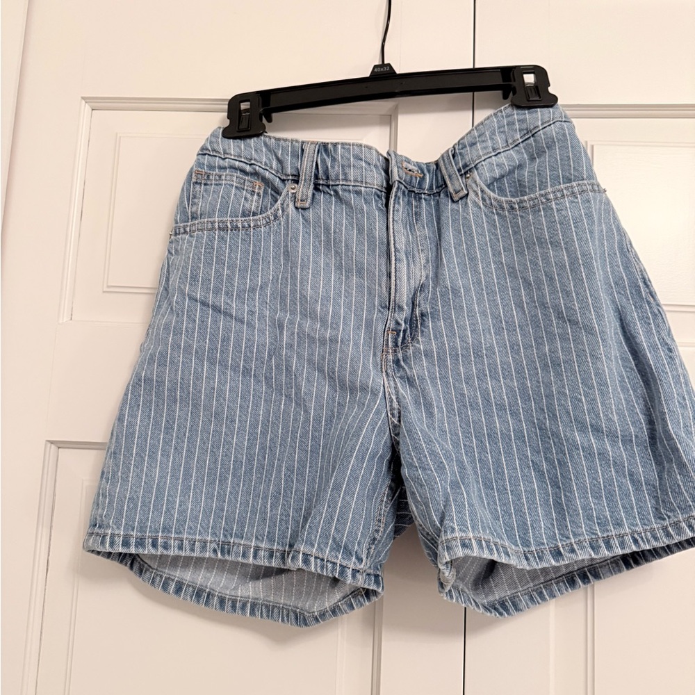 Divided Light Blue Pinstripe Denim Shorts